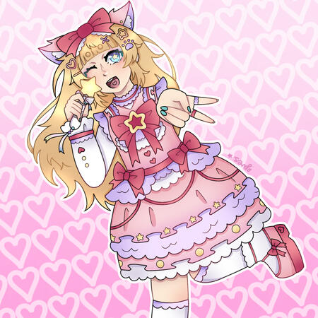 Fanart of the idol Meowgical Rosie
