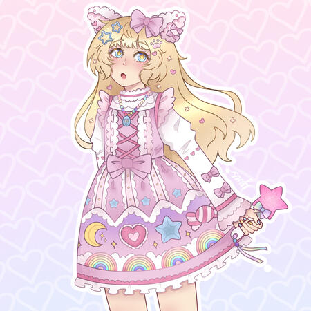 Fanart of the idol Meowgical Rosie